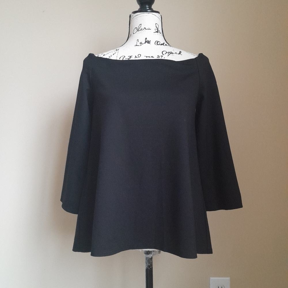 Hatch off shoulder maternity top black 3/4 sleeve women's S